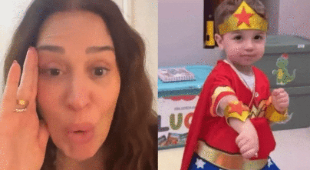 Atriz Claudia Raia e seu filho em postagem que viralizou (Foto: Reprodução/Instagram)