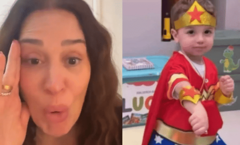 Atriz Claudia Raia e seu filho em postagem que viralizou (Foto: Reprodução/Instagram)